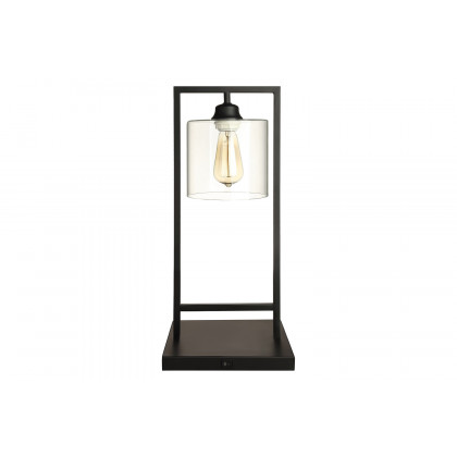 Coaster - Glass Shade Table Lamp in Black