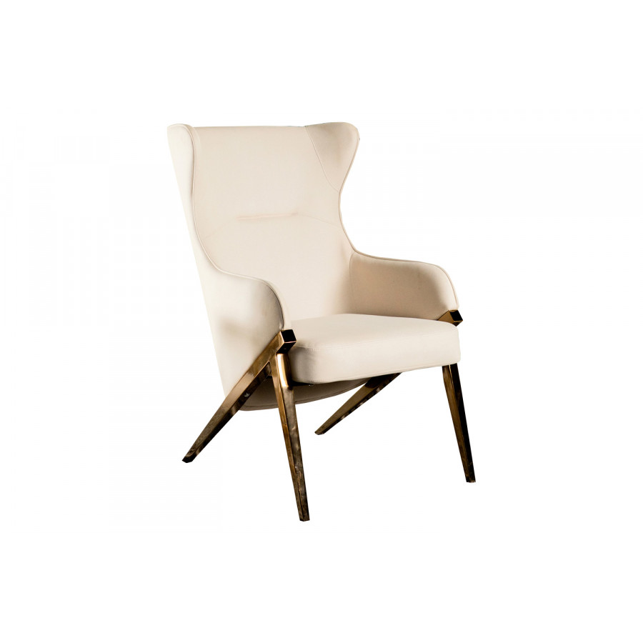 Coaster Upholstered Accent Chair - Cream/Bronze