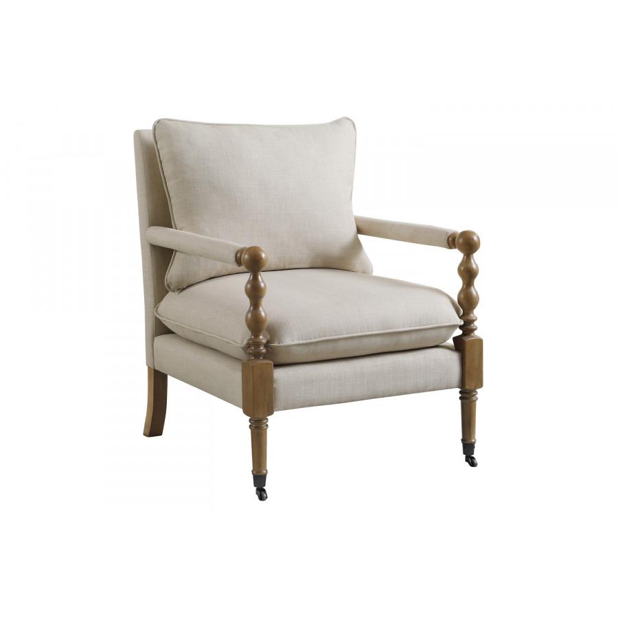 Coaster - Upholstered Accent Chair With Casters in Beige
