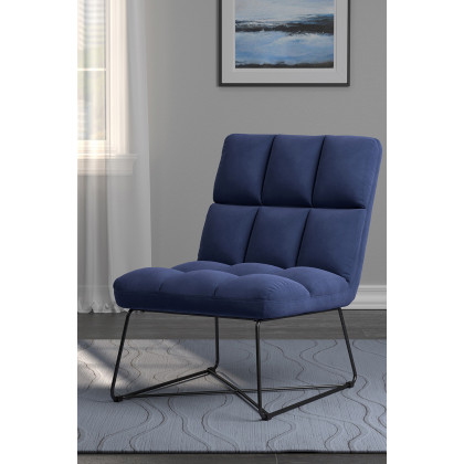 Coaster Armless Upholstered Accent Chair - Midnight Blue