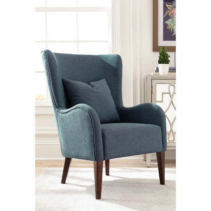 Coaster - Curved Arm Upholstered Accent Chair in Blue