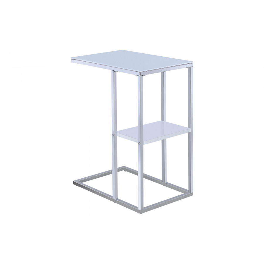 Coaster - 1-Shelf Accent Table in Chrome/White
