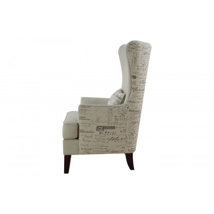 Coaster - Curved Arm High Back Accent Chair in Cream