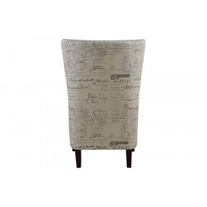 Coaster - Curved Arm High Back Accent Chair in Cream