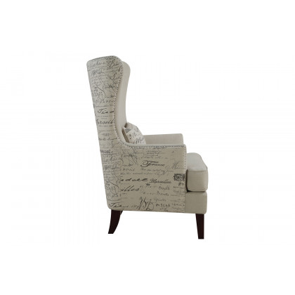 Coaster - Curved Arm High Back Accent Chair in Cream