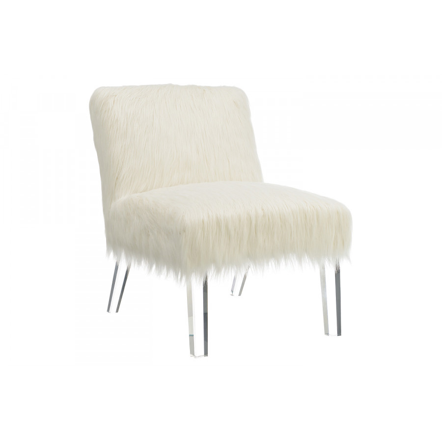 Coaster - Faux Sheepskin Upholstered Accent Chair in White