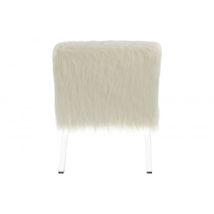 Coaster - Faux Sheepskin Upholstered Accent Chair in White
