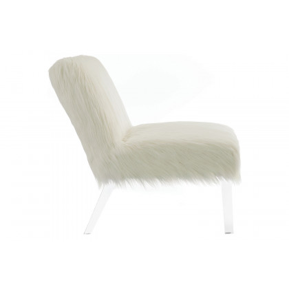 Coaster - Faux Sheepskin Upholstered Accent Chair in White