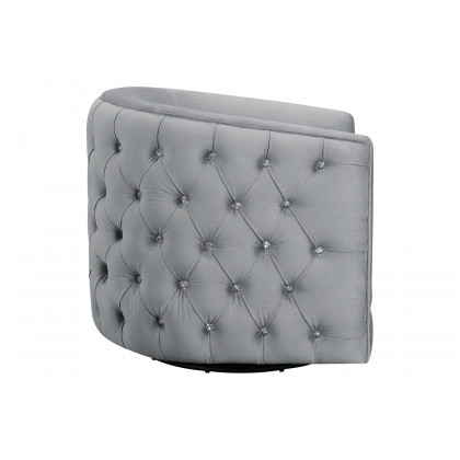 Coaster - Upholstered Swivel Accent Chair in Gray