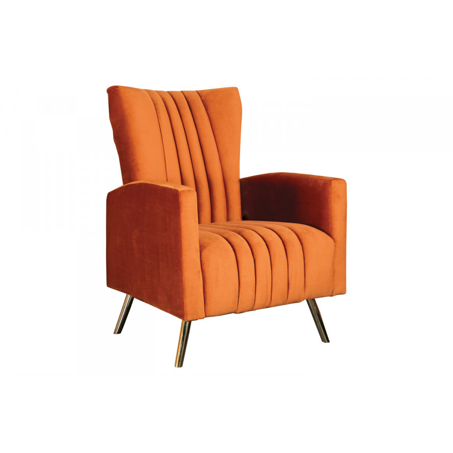 Coaster - Channeled Tufted Upholstered Accent Chair in Rust