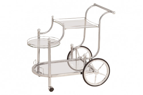 Coaster™ 3-Tier Serving Cart - Chrome/Clear