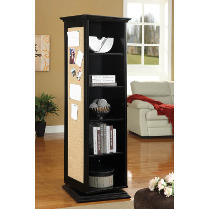 Coaster Swivel Accent Cabinet with Cork Board - Black