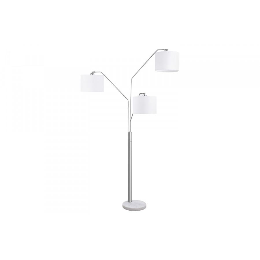 Coaster - Trio Drum Shade Floor Lamp in Stain Nickel