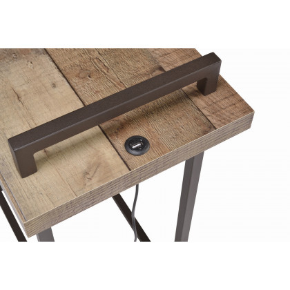 Coaster - Rectangular Top Accent Table With Usb Port in Weathered Pine