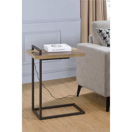 Coaster - Rectangular Top Accent Table With Usb Port in Weathered Pine