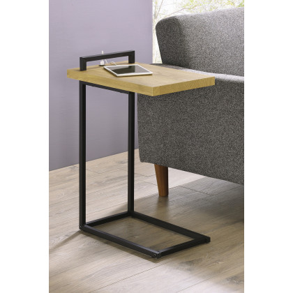 Coaster C-Shaped Accent Table with Usb Charging Port - Golden Oak/Black