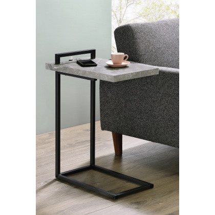 Coaster C-Shaped Accent Table - Cement/Gunmetal