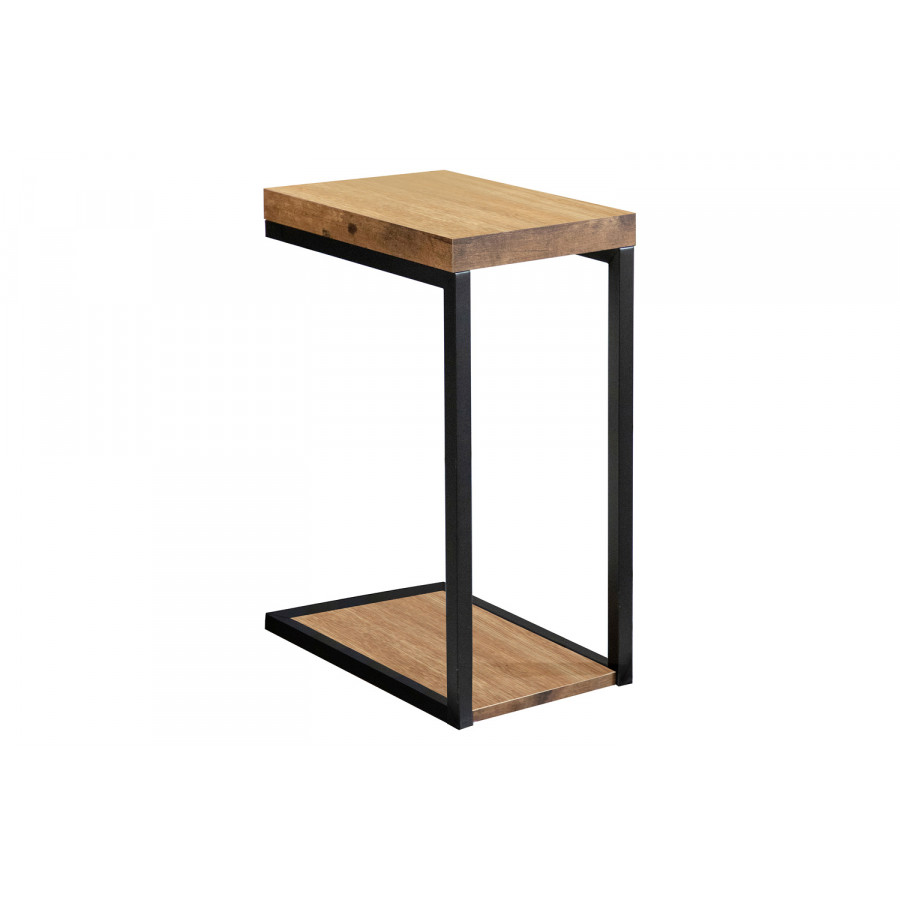 Coaster - C-Shape Snack Table in Black/Antique Nutmeg