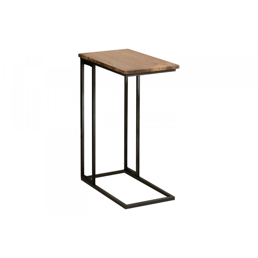 Coaster Snack Table with Power Outlet - Gunmetal/Antique Brown