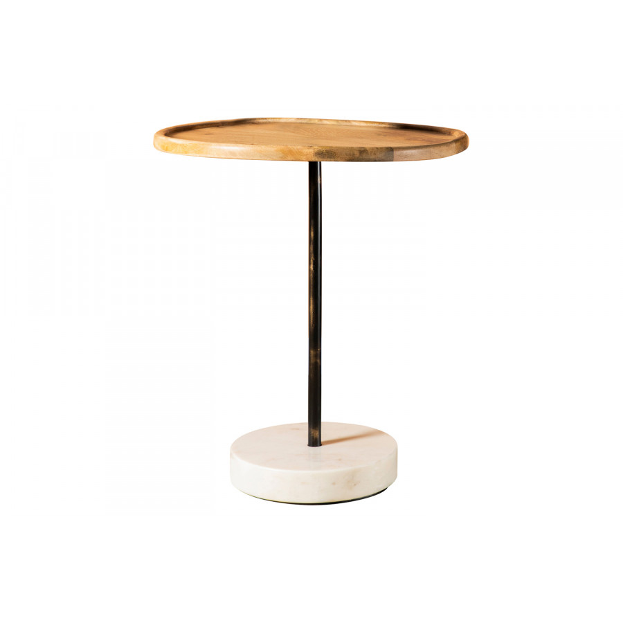 Coaster - Round Wooden Top Accent Table in Natural/White