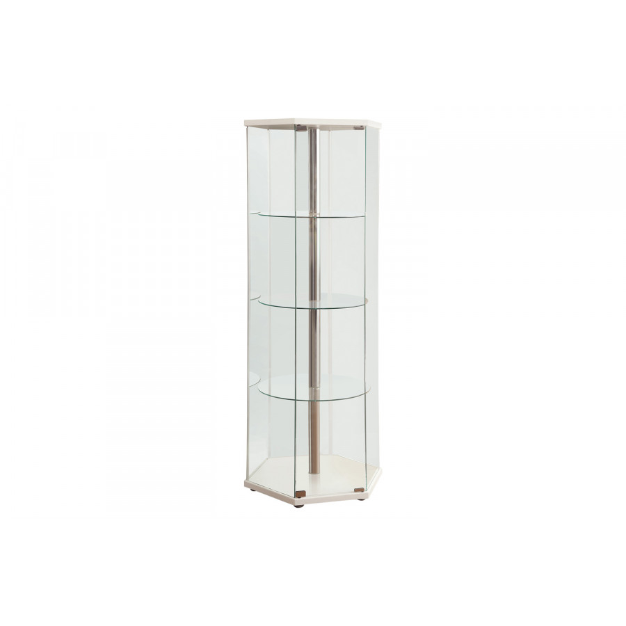 Coaster - 4-Shelf Hexagon Shaped Curio Cabinet