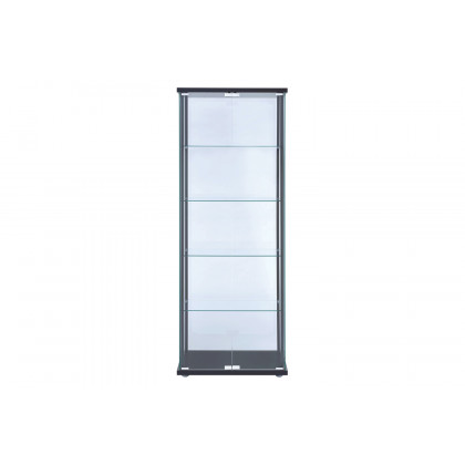 Coaster - 5-Shelf Glass Curio Cabinet in Black/Clear