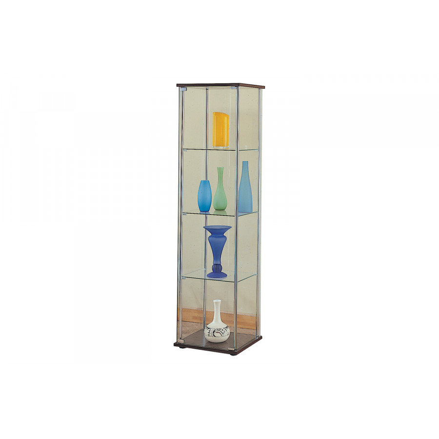 Coaster - Rectangular 4-Shelf Curio Cabinet in Cappuccino/Clear