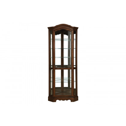 Coaster - 6-Shelf Corner Curio Cabinet in Burnished Brown