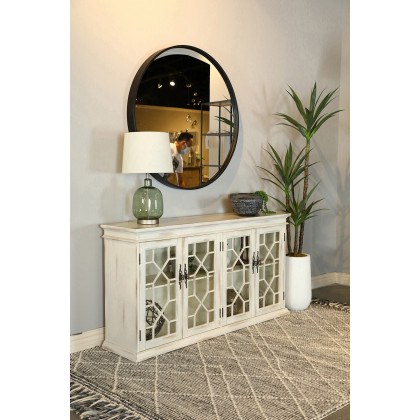 Coaster - Glass Door Accent Cabinet in Light Honey