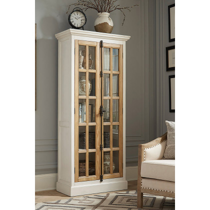 Coaster - 2-Door Tall Cabinet in Antique White/Brown