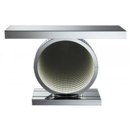Coaster - Rectangular Console Table With Circular Base in Clear Mirror
