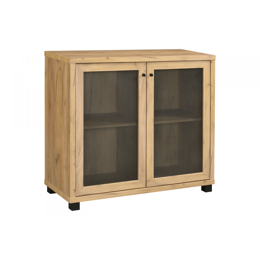 Coaster - Accent Cabinet With Two Mesh Doors in Golden Oak