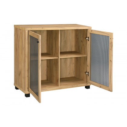 Coaster - Accent Cabinet With Two Mesh Doors in Golden Oak