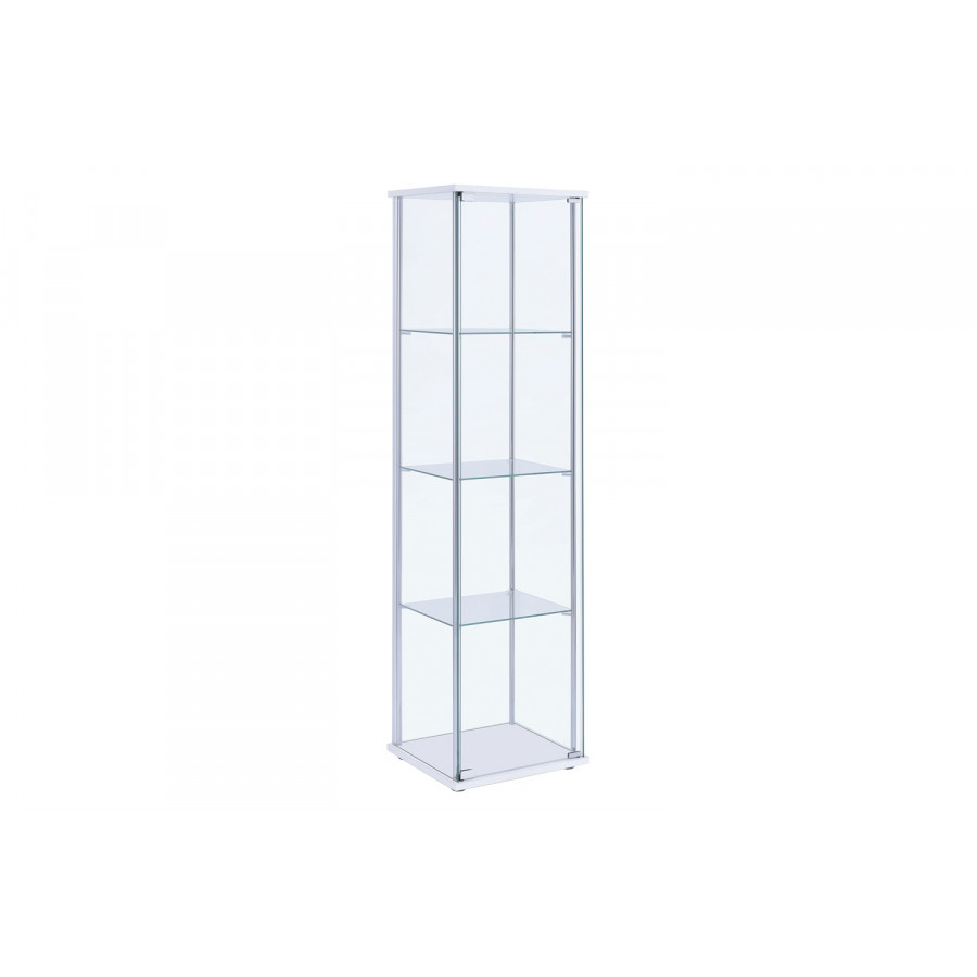 Coaster - Rectangular 4-Shelf Curio Cabinet in White/Clear