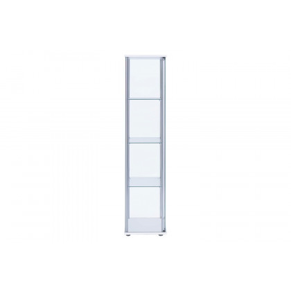 Coaster - Rectangular 4-Shelf Curio Cabinet in White/Clear