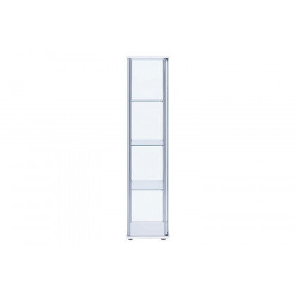 Coaster - Rectangular 4-Shelf Curio Cabinet in White/Clear