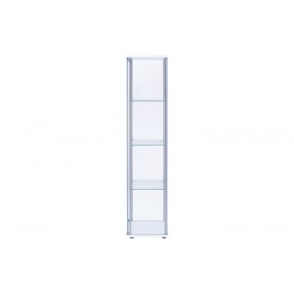 Coaster - Rectangular 4-Shelf Curio Cabinet in White/Clear