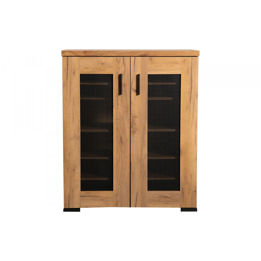 Coaster - Metal Mesh Door Accent Cabinet in Golden Oak