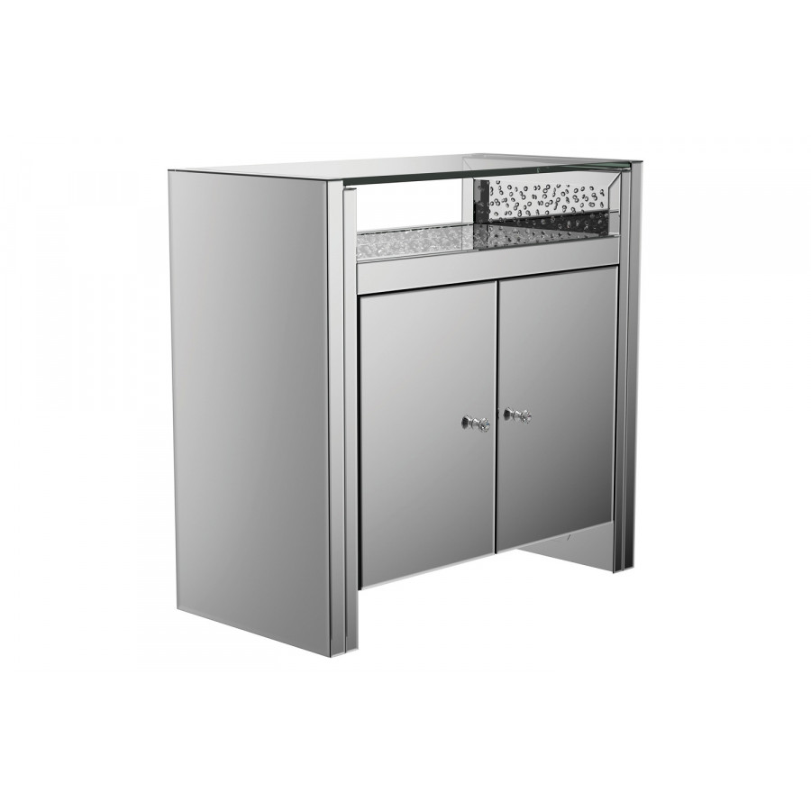 Coaster - 2-Door Accent Cabinet in Clear Mirror/Silver