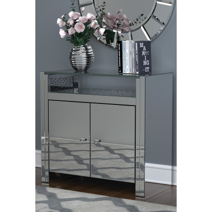 Coaster - 2-Door Accent Cabinet in Clear Mirror/Silver