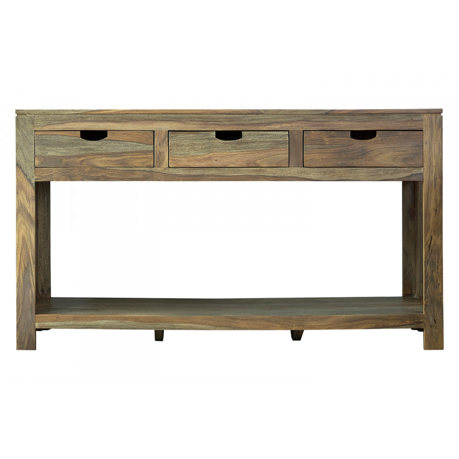 Coaster - Persia 3-Drawer Storage Console Table in Natural Sheesham
