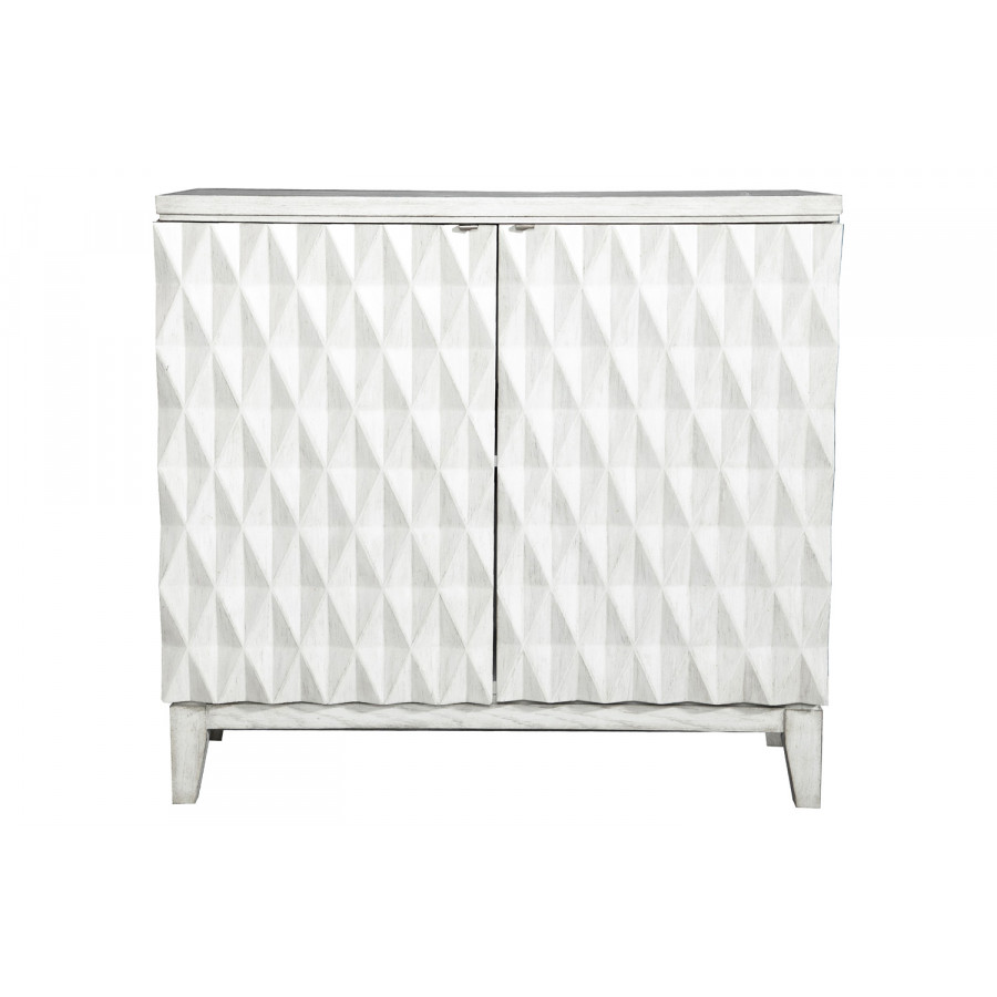 Coaster - Accent Cabinet With Carved Door in Antique White