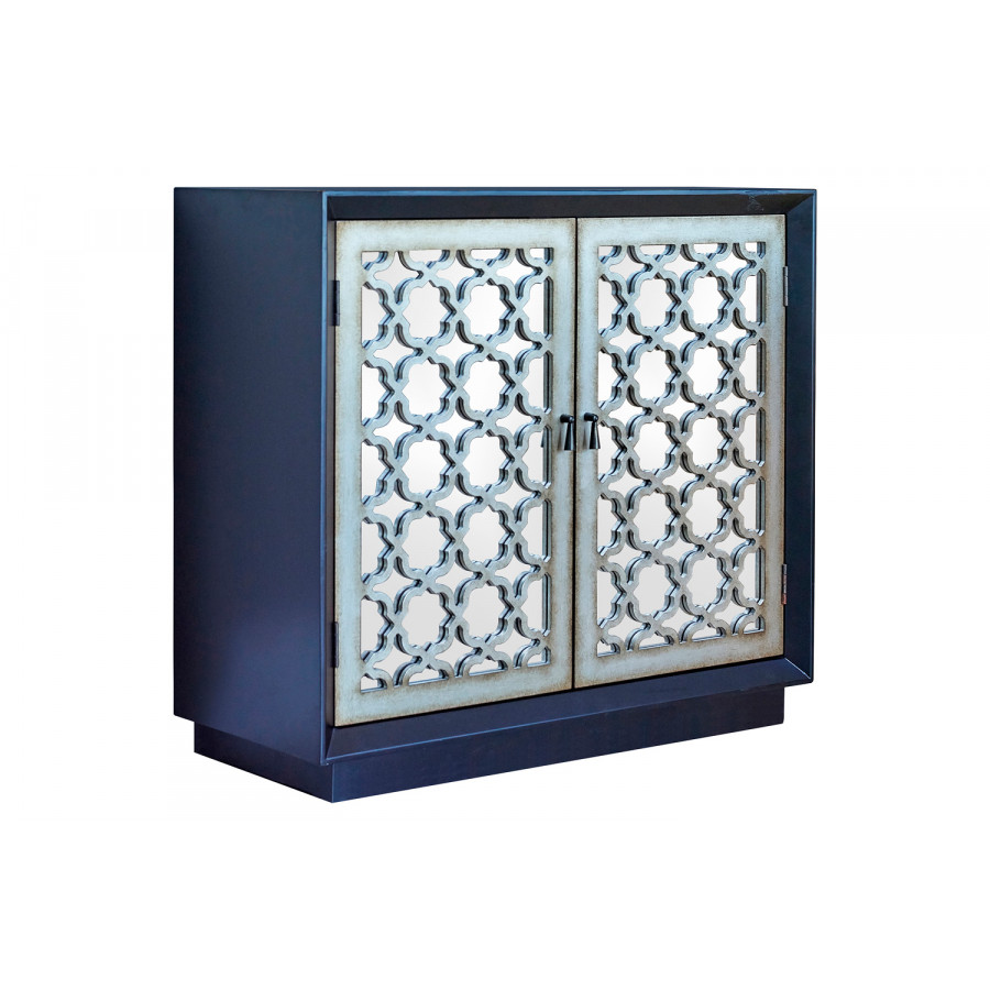 Coaster - 2-Door Accent Cabinet With Lattice Pattern in Black