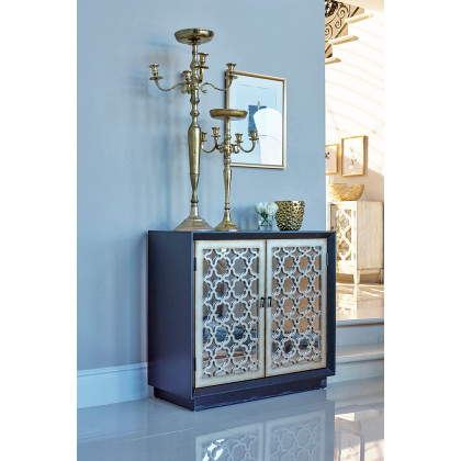 Coaster - 2-Door Accent Cabinet With Lattice Pattern in Black