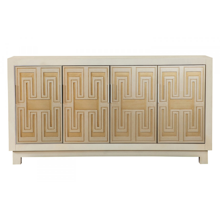 Coaster - Rectangular 4-Door Accent Cabinet in White/Gold