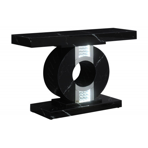 Coaster - Geometric Console Table With Led Lighting in Black