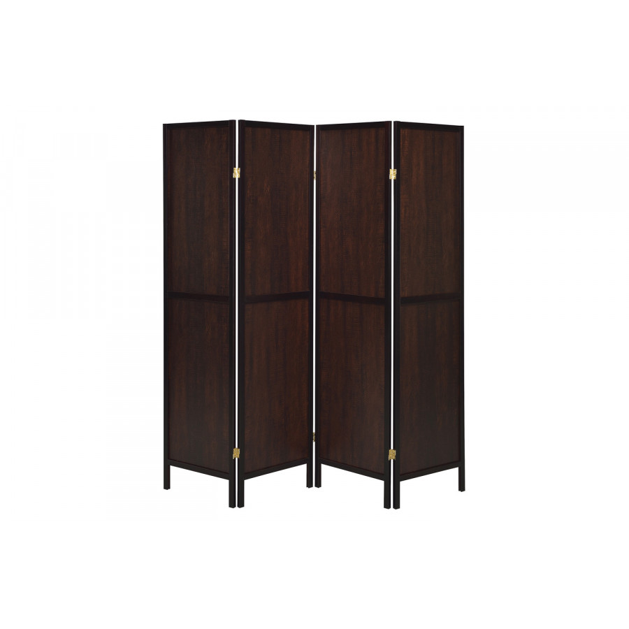 Coaster 4-Panel Folding Screen - Tobacco/Cappuccino