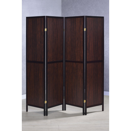 Coaster 4-Panel Folding Screen - Tobacco/Cappuccino