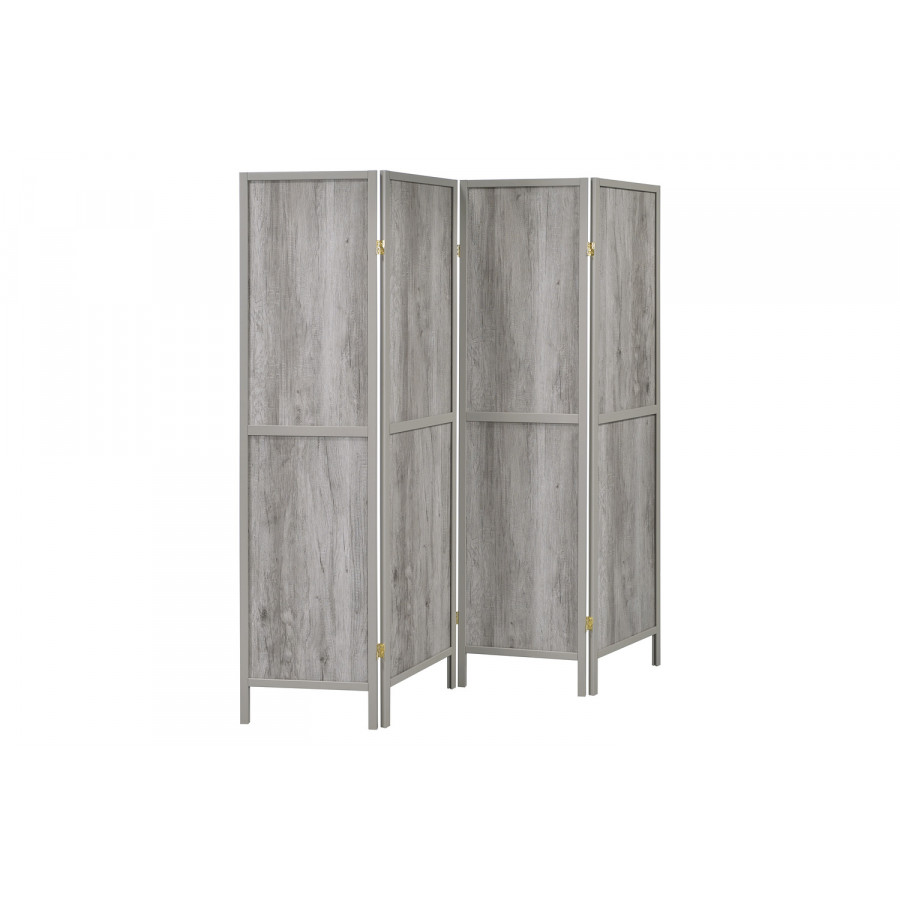 Coaster 4-Panel Folding Screen - Gray Driftwood