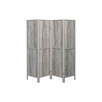 Coaster 4-Panel Folding Screen - Gray Driftwood